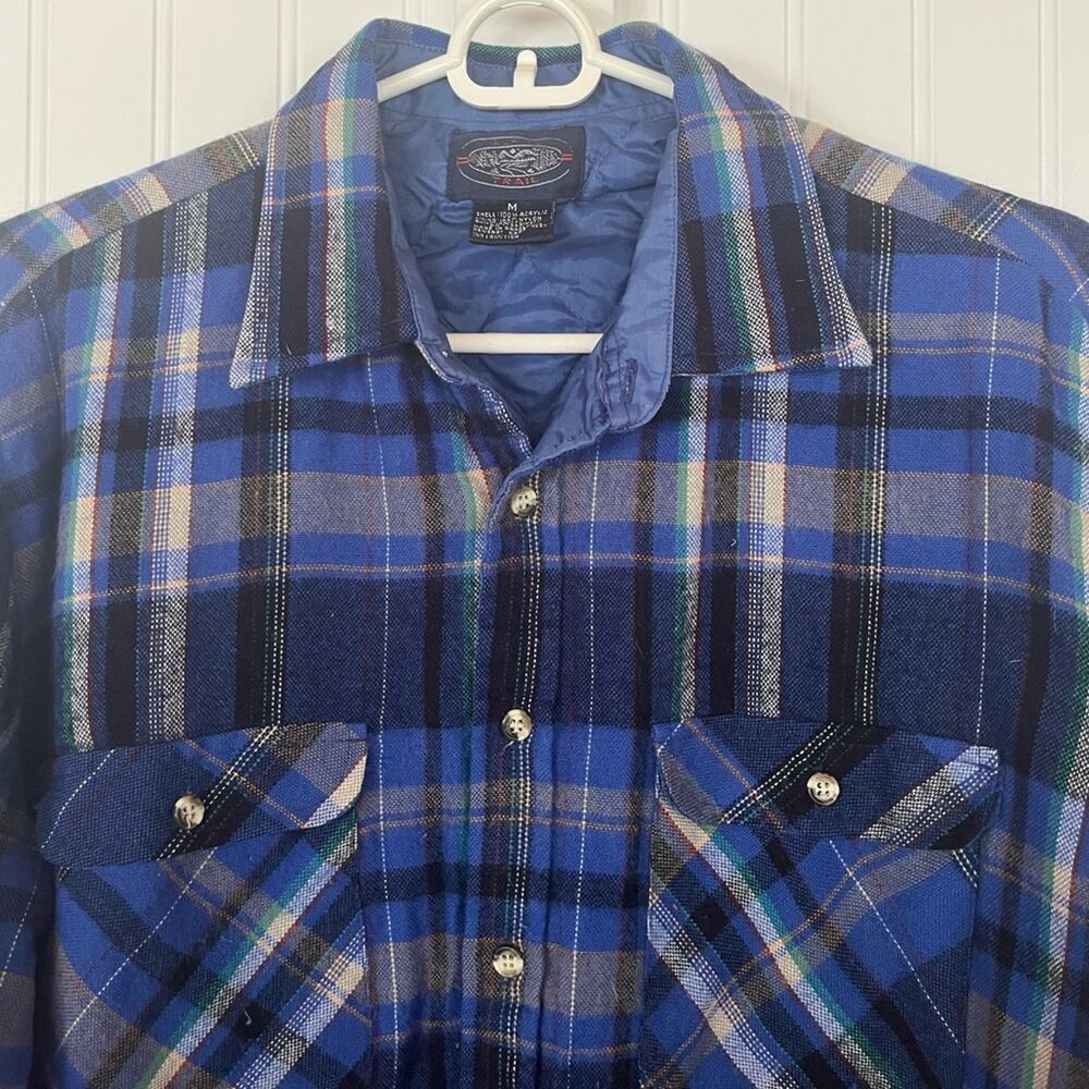 Vintage Blue Plaid Quilted Jacket Shacket by Alpine Trail Colorful Soft Medium